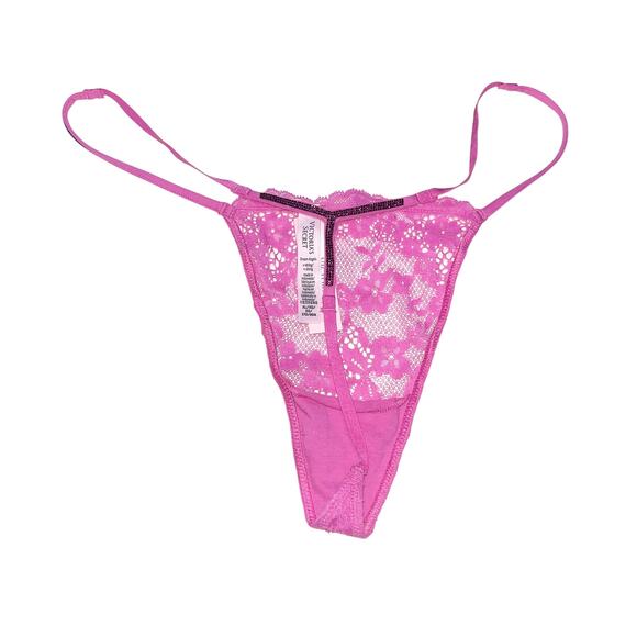 Victoria's Secret Dream Angels Twinkle Strap Lace V-String Panty New Peony XL - Picture 2 of 3